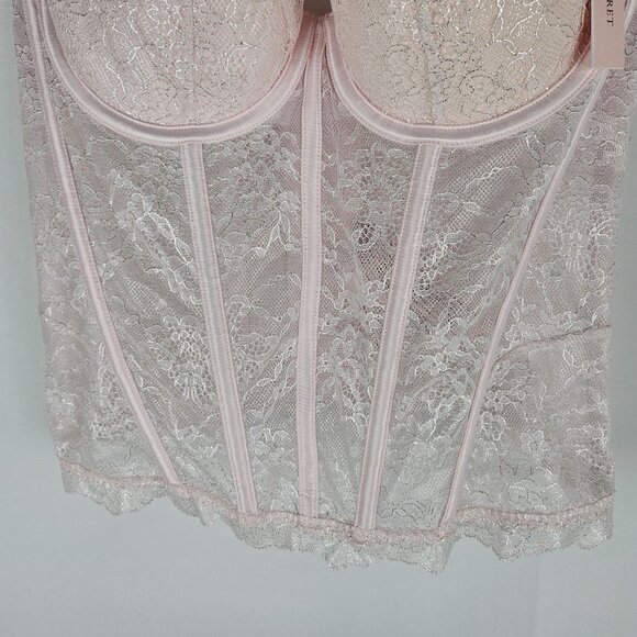 NEW! Victorias Secret Allure Lace Corset Top Medium In Blush Pink - Picture 5 of 10